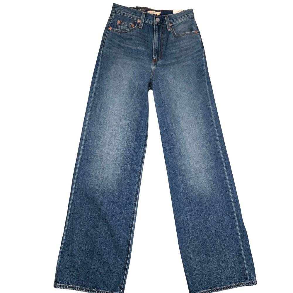 Levi's Wide Leg Jeans Women 25 Blue Super High Ribcage Slim Hip A60810012 NWT